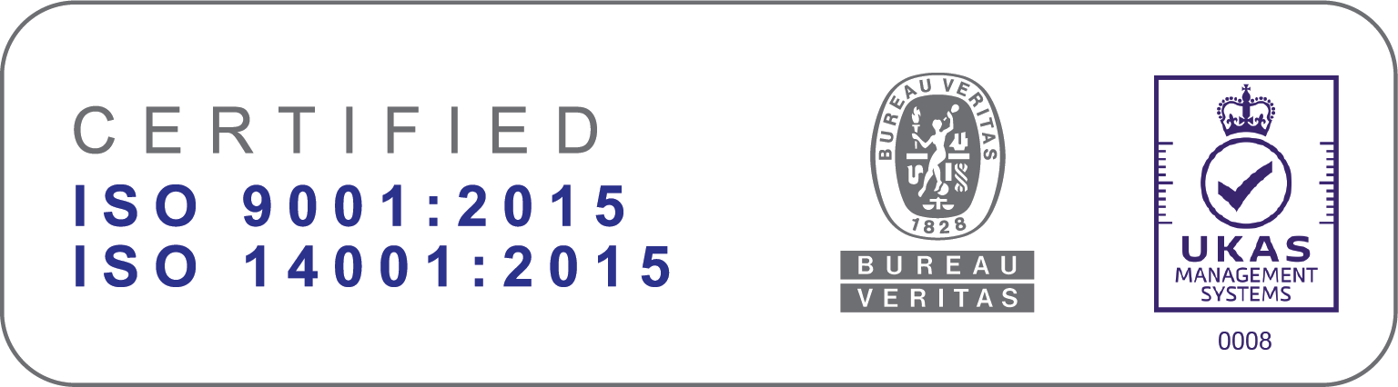 ISO 9001:2015, ISO 14001:2015, Bureau Veritas, UKAS Management Systems certified